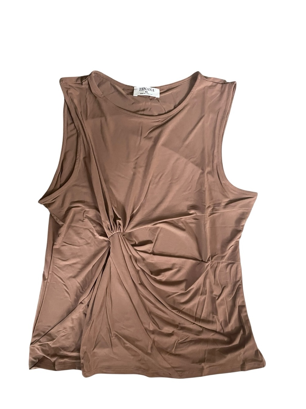 Zenana Front Twist Sleeveless Tank Top